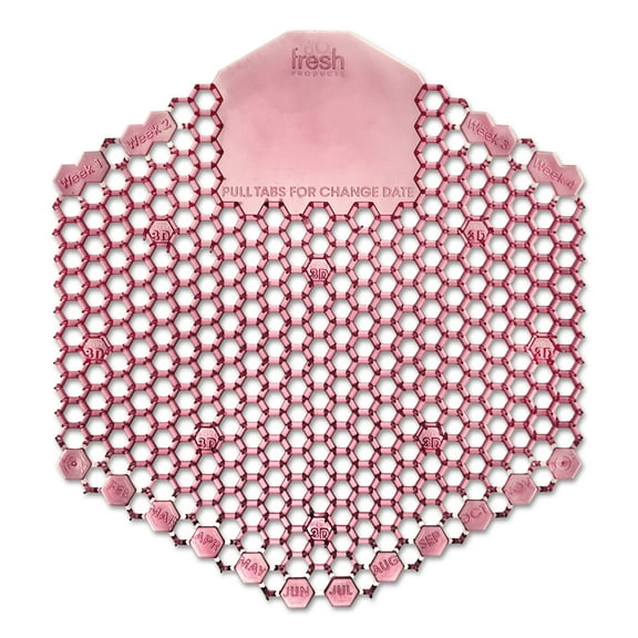 FRESH PRODUCTS Wave 3D Urinal Deodorizer Screen Red Spiced Apple Fragrance 10 Screens/Box 3WDS60SAP