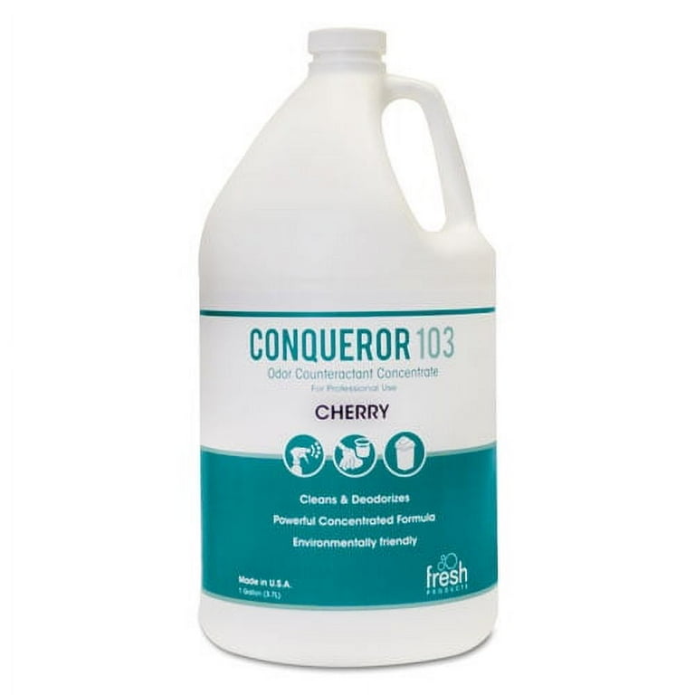Conqueror 103 Odor Counteractant Concentrate, Cherry, 1 gal Bottle, 4/Carton Conqueror 103 Odor Counteractant Concentrate, Cherry, 1 gal Bottle, 4/Carton
