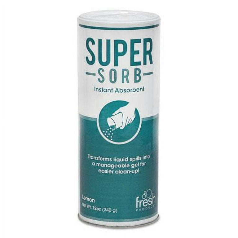 Super-Sorb Liquid Spill Absorbent, Lemon Scent, 720 oz Absorbing Volume, 12 oz Shaker Can, 6/Box Super-Sorb Liquid Spill Absorbent, Lemon Scent, 720 oz Absorbing Volume, 12 oz Shaker Can, 6/Box