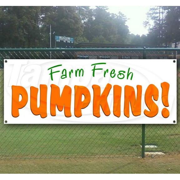 Fresh Pumpkins 13 oz Vinyl Banner With Metal Grommets
