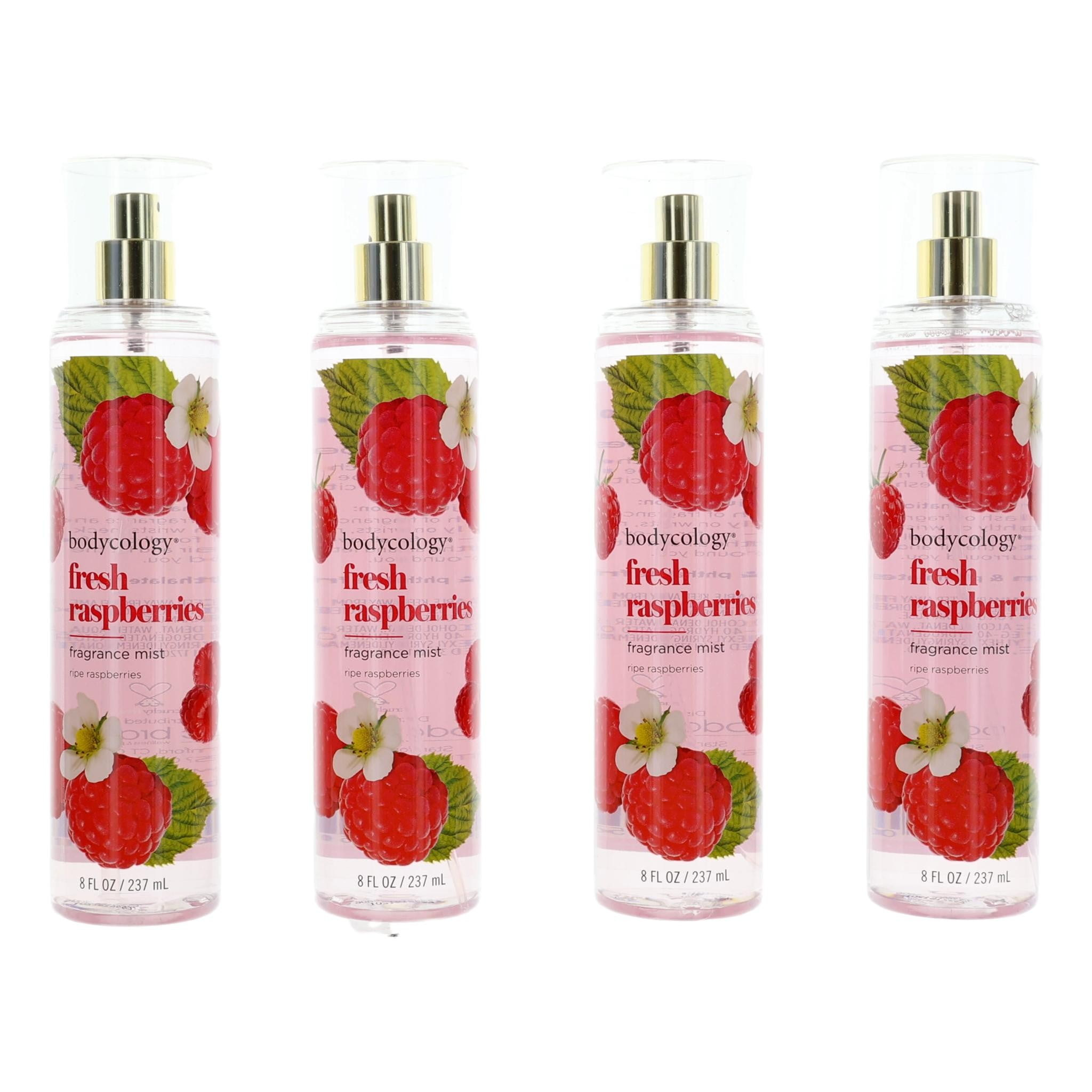 Fresh Raspberries by Bodycology, 4 Pack 8 oz Fragrance Mist for Women ...