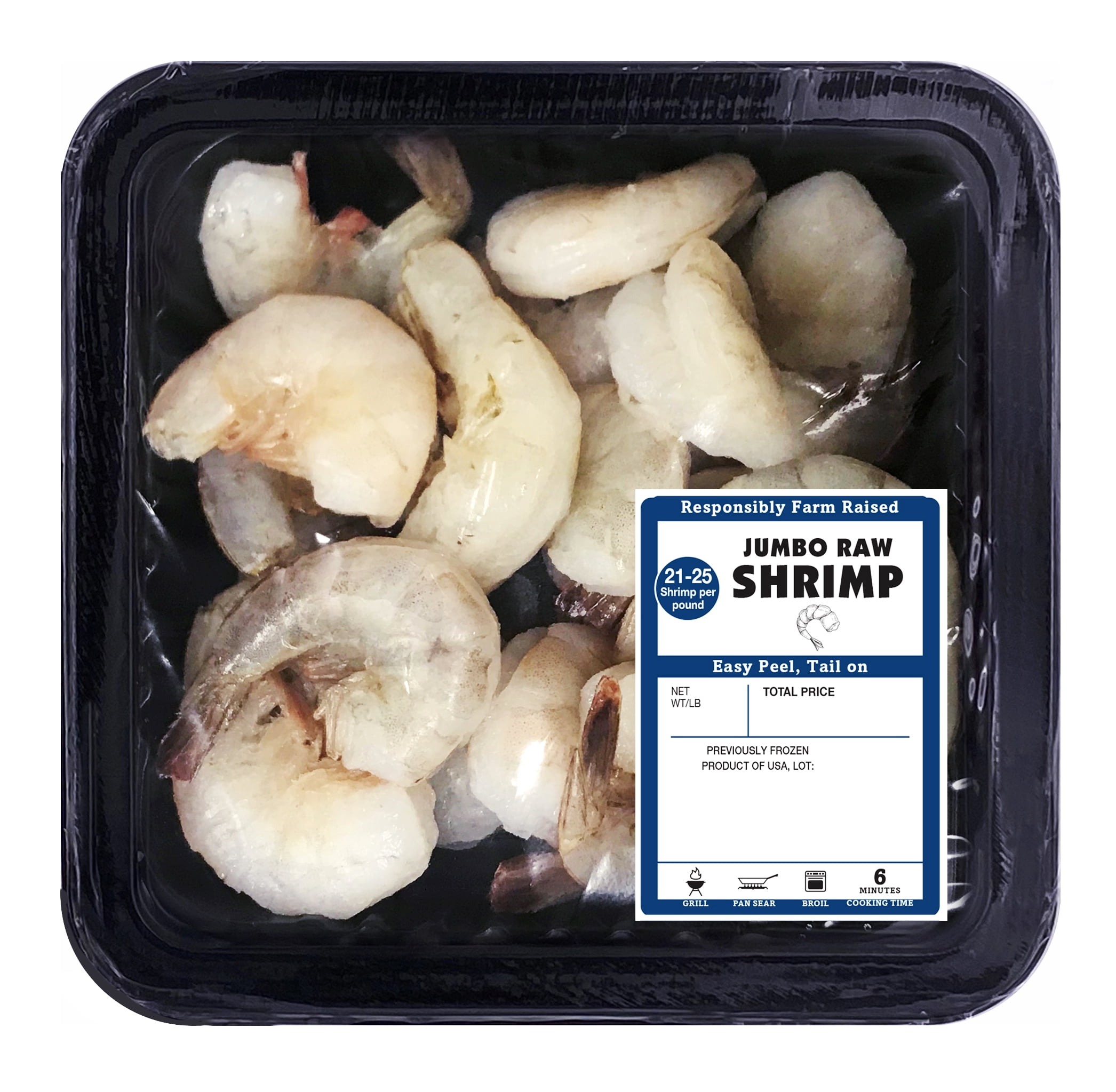 Fresh Raw Jumbo Shrimp Size 21/25, Tail-On Easy Peel, 8 oz