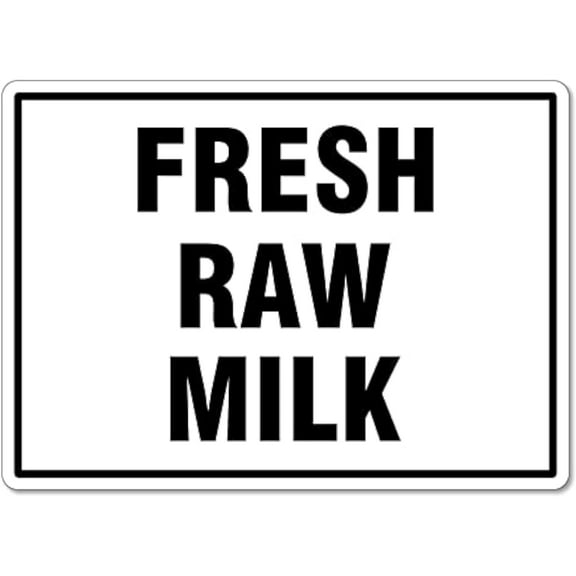 Fresh Raw Milk Sign For Sale Metal Tin Sign Aluminum Warning Signs For Indoor & Outdoor Yard Lawn Sign Home Decor 8x12 inch