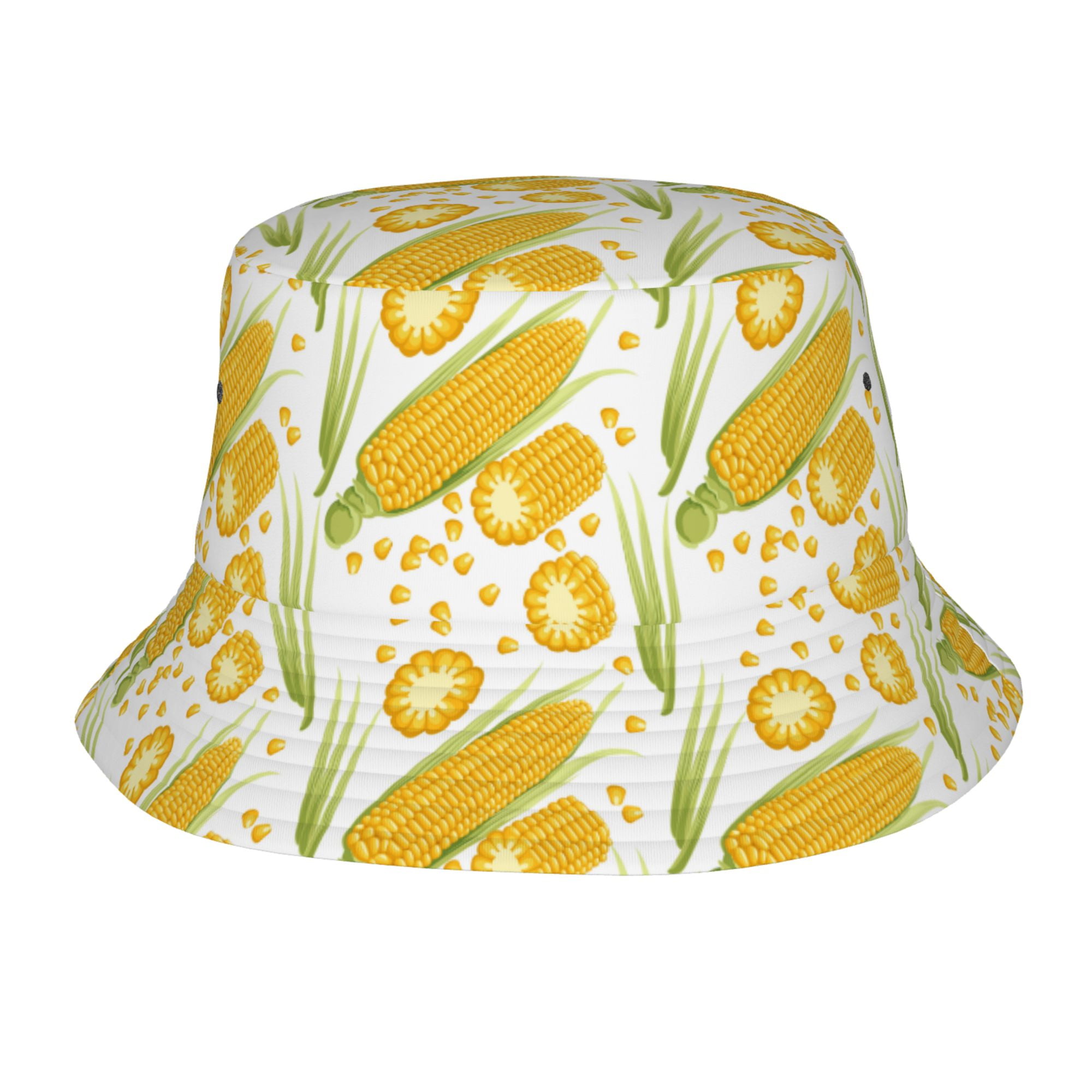 Fresh Ripe Corn Cobs Pattern Bucket Hat Foldable Fisherman Outdoor ...