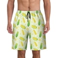 thumbnail image 1 of Fresh Ripe Corn Cobs Pattern Men'S Beach Pants Quick Dry Short Swim Trunks With With Pockets And Mesh Lining Swimwear Beach Bathing Shorts Large, 1 of 1
