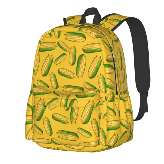 Fresh Ripe Corn Cobs Pattern Multipurpose Backpack Lightweight School Work Large Capacity Laptop Packsack Picnic Camping Travel Backpacks