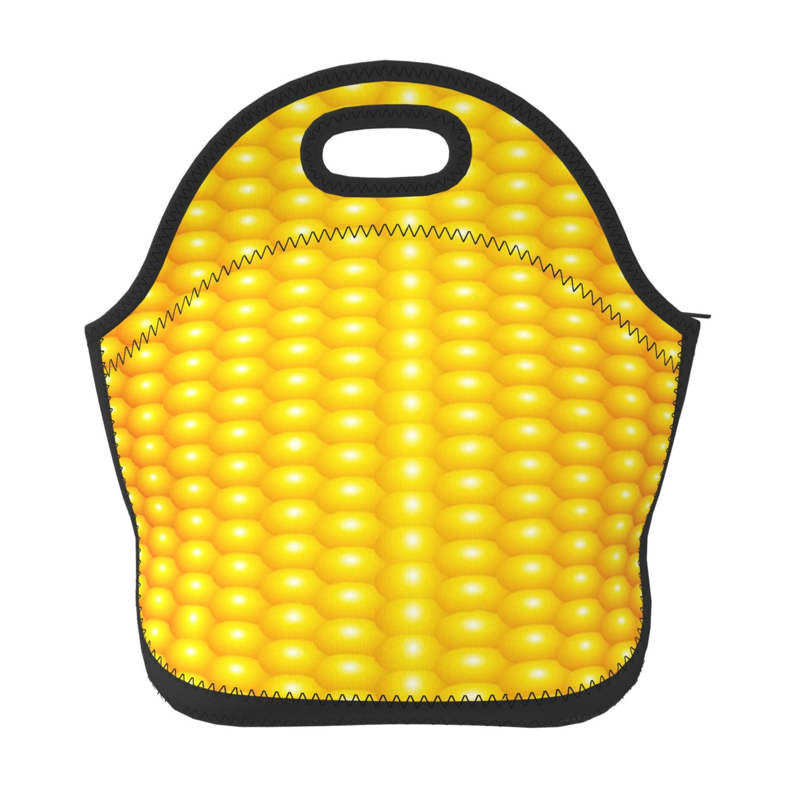 Fresh Ripe Corn Cobs Pattern, Neoprene Lunch Bag Durable Insulated Tote