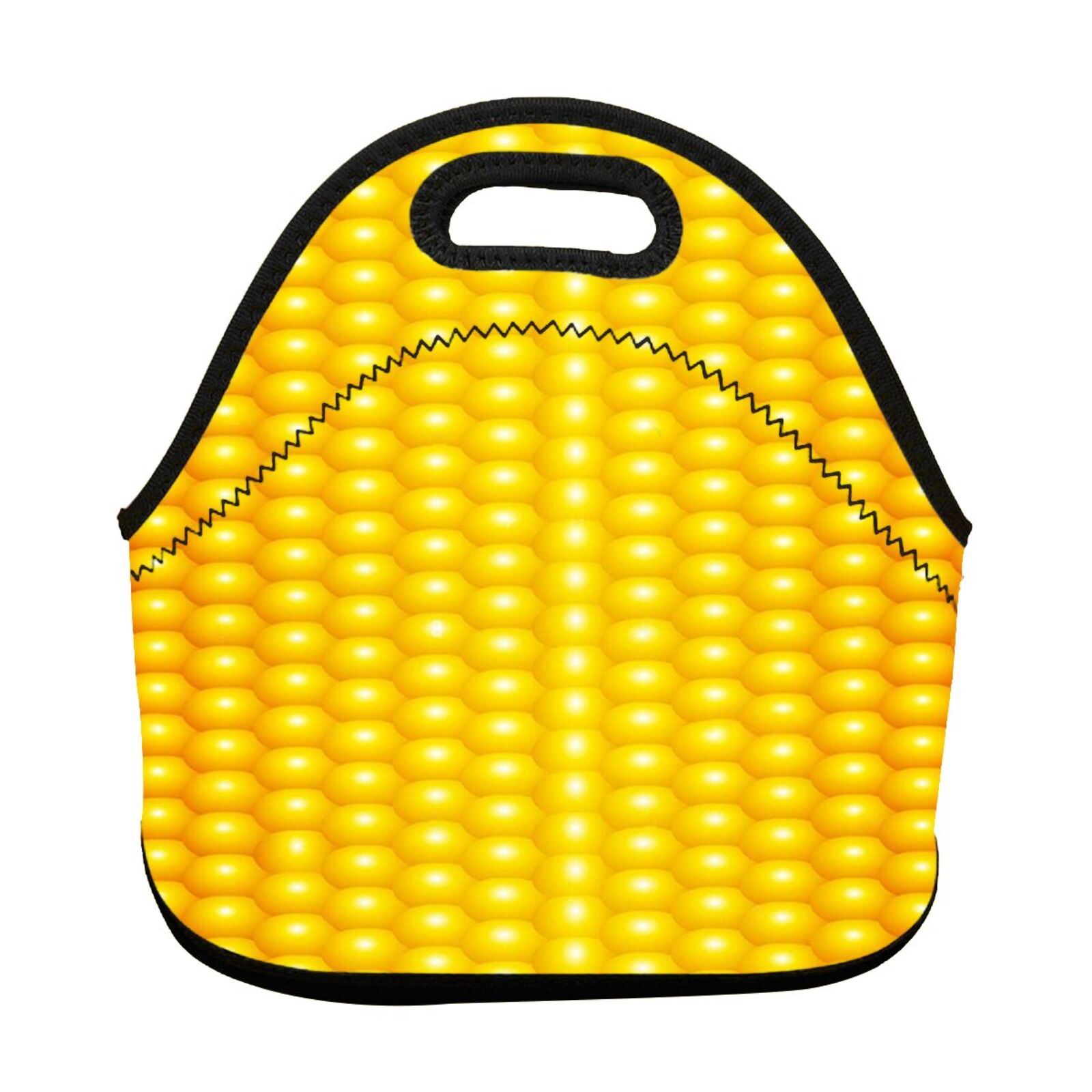 Fresh Ripe Corn Cobs Pattern, Neoprene Lunch Bag Durable Insulated Tote