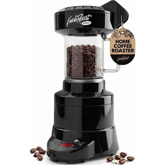 Fresh Roast SR800 Coffee Roaster Roast Coffee at Home Variable Heat and Fan Control Digital Display Roasts 68 oz (170226g) Per Batch Easy to Use Fast Roast Time