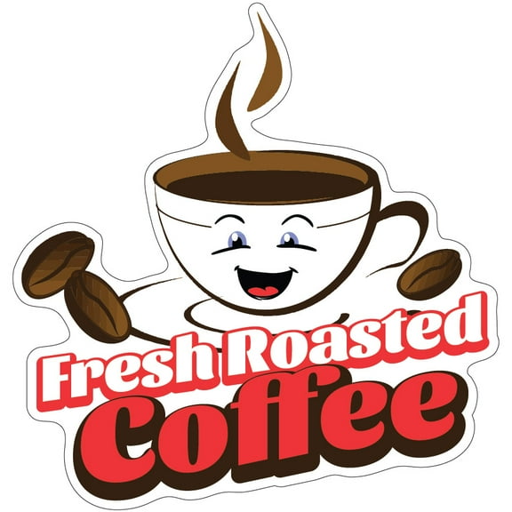 SignMission 16 in. Fresh Roasted Coffee Decal Concession Stand Food Truck Sticker
