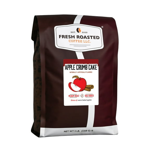 Fresh Roasted Coffee, Apple Crumb Flavored Coffee  Whole Bean, 80 oz 5 lbs
