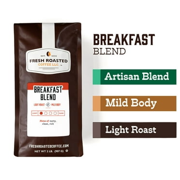Fresh Roasted Coffee, Breakfast Blend Coffee, Light Roast, Whole Bean, 32 oz 2 lbs