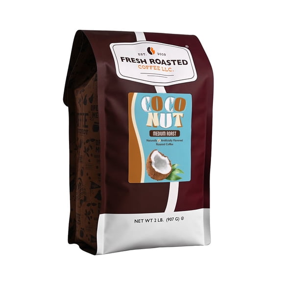 Fresh Roasted Coffee, Coconut Flavored Coffee Drip Ground, 32 oz 2 lbs