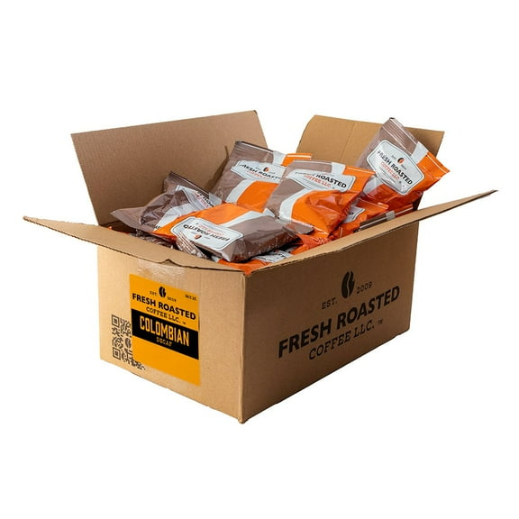 Fresh Roasted Coffee, Colombian Traditional Decaf Coffee Portion Packs 2.25 oz packs, 36 packs per case