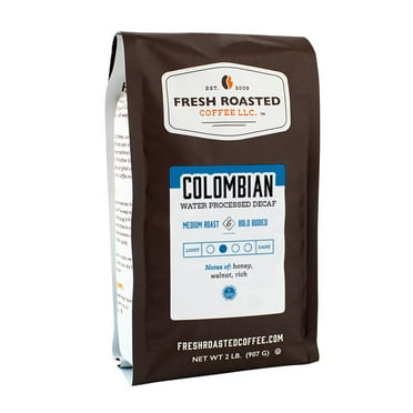 Fresh Roasted Coffee, Colombian Water-Process Decaf Coffee, Medium Roast, Whole Bean, 32 oz 2 lbs