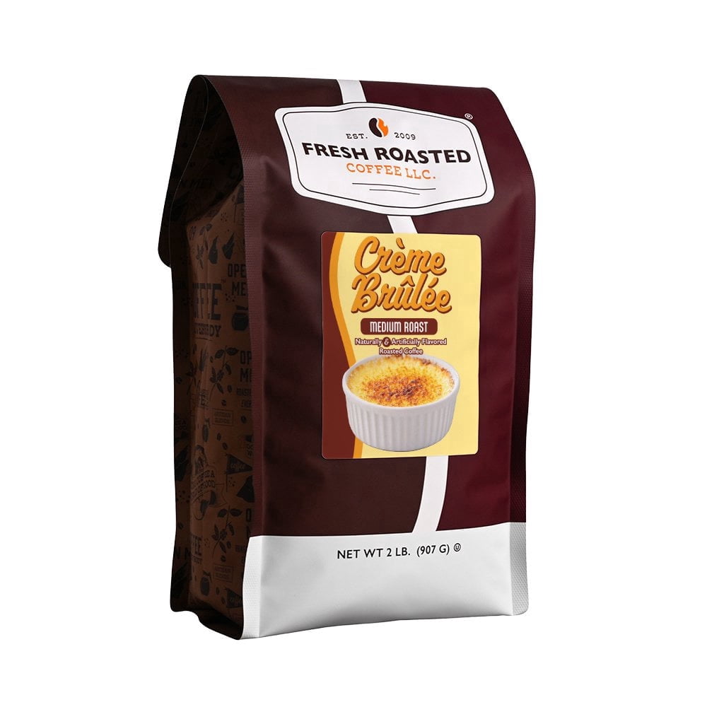 Fresh Roasted Coffee, Creme Brulee Flavored Coffee Drip Ground, 32 oz 2 lbs