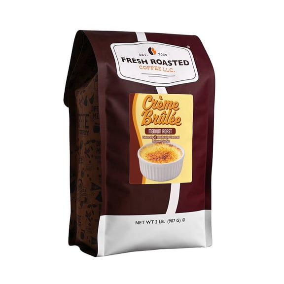 Fresh Roasted Coffee, Creme Brulee Flavored Coffee Drip Ground, 32 oz 2 lbs