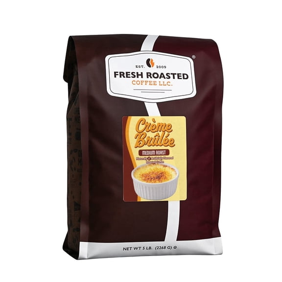 Fresh Roasted Coffee, Creme Brulee Flavored Coffee Whole Bean, 80 oz 5 lbs