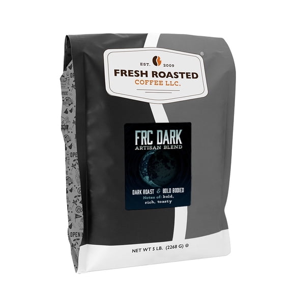 Fresh Roasted Coffee, FRC Signature Dark Roast Blend, Ground, 80 oz 5 lbs