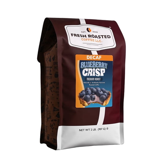 Fresh Roasted Coffee, Decaf Blueberry Crisp Flavored Coffee, Drip Ground, 32 oz 2 lbs