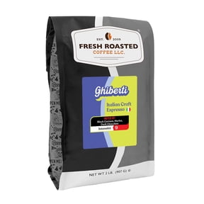 Fresh Roasted Coffee, Ghiberti Italian Craft Coffee, Dark Roast, Drip Ground, 32 oz 2 lbs