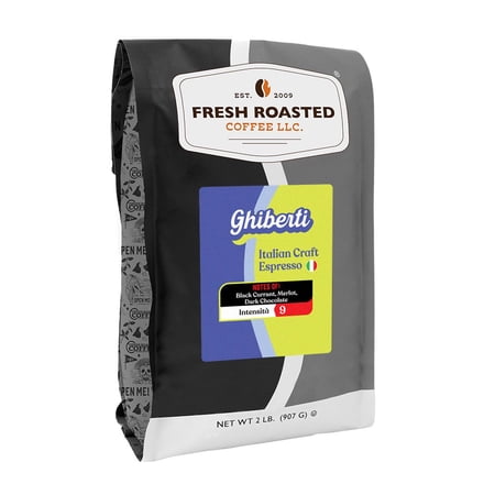 Fresh Roasted Coffee, Ghiberti Italian Craft Coffee, Dark Roast, Drip Ground, 32 oz 2 lbs