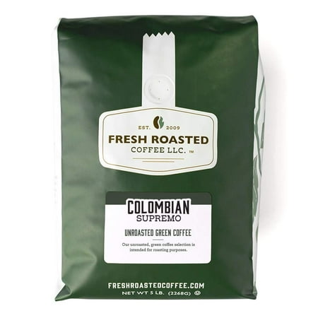 Fresh Roasted Coffee, Unroasted Colombian Coffee Beans, 80 oz