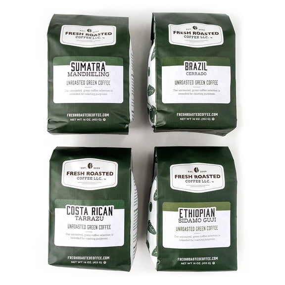Fresh Roasted Coffee, Home Roaster's Sampler, Adventurer's Green Coffee
