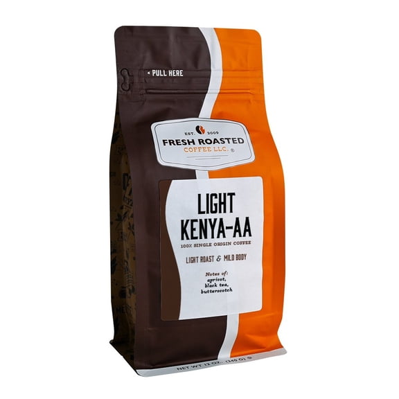 Fresh Roasted Coffee, Light Kenya AA Coffee, Light Roast, Drip Ground, 32 oz 2 lbs