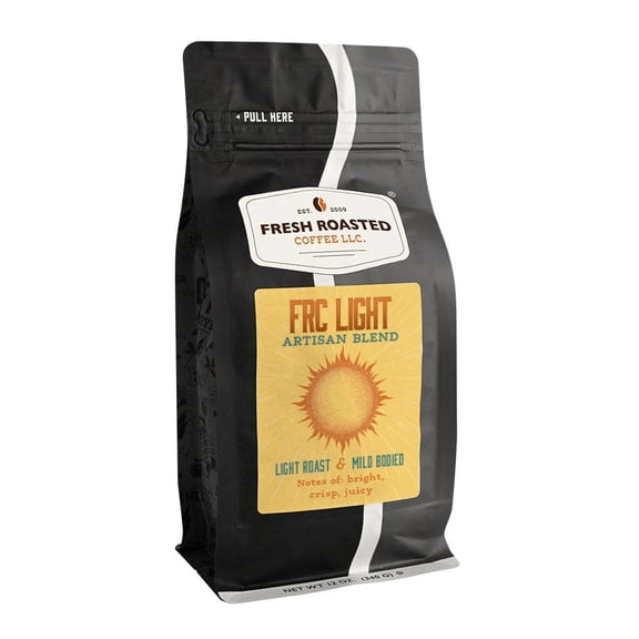 Fresh Roasted Coffee LLC, Light Roast Blend, Ground Coffee, 12 oz Bag