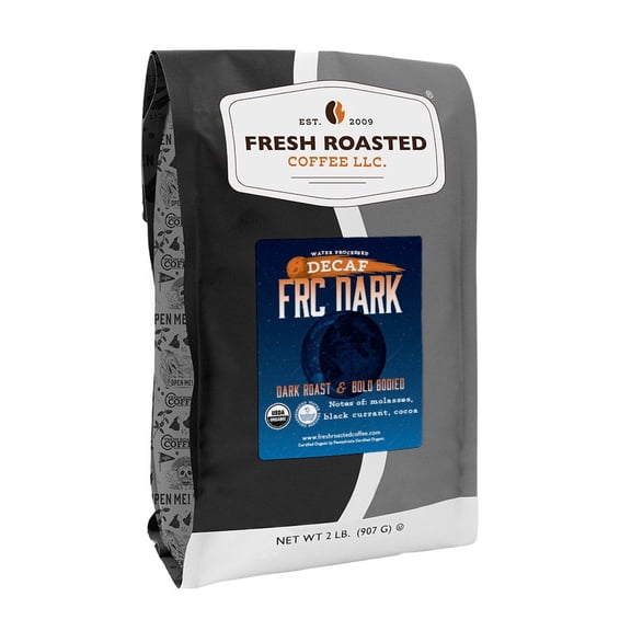 Fresh Roasted Coffee, Organic FRC Dark Decaf Coffee, Dark Roast, Drip Ground, 32 oz 2 lbs