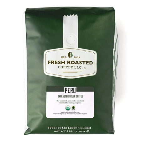 Fresh Roasted Coffee, Organic Unroasted Peru Coffee Beans, 80 oz