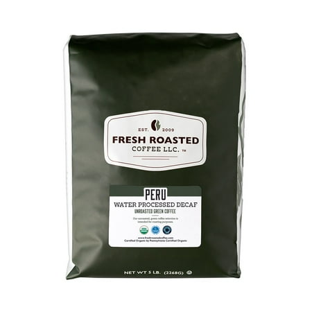Fresh Roasted Coffee, Organic Unroasted Peru Decaf Coffee Beans, 80 oz
