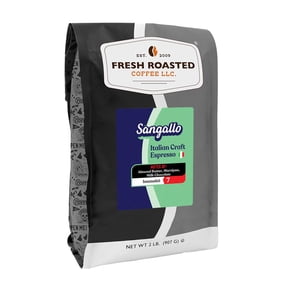 Fresh Roasted Coffee, Sangallo Italian Craft Coffee, Med-Dark Roast, Drip Ground, 32 oz 2 lbs