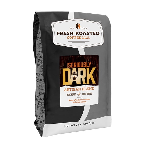 Fresh Roasted Coffee, Seriously Dark Roast Coffee, Dark Roast, Drip Ground, 32 oz 2 lbs