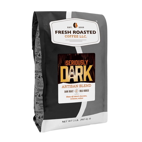 Fresh Roasted Coffee, Seriously Dark Roast Coffee, Dark Roast, Drip Ground, 32 oz 2 lbs