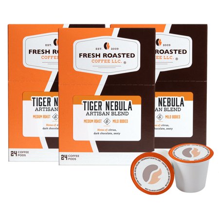 Fresh Roasted Coffee, Tiger Nebula Coffee Pods, Medium Roast, K-cup Compatible, 72 Count