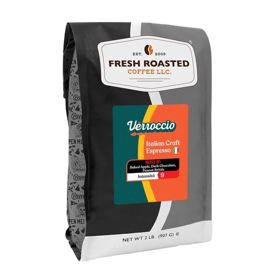 Fresh Roasted Coffee, Verrocchio Italian Craft Coffee, Dark Roast, Drip Ground, 32 oz 2 lbs