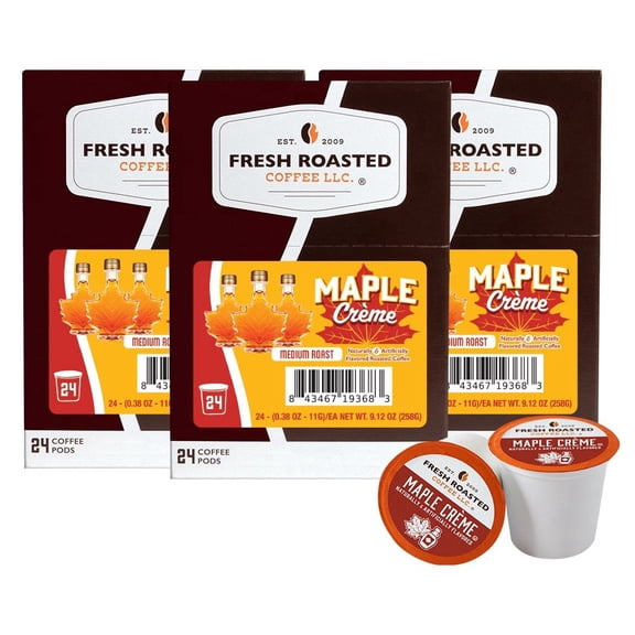 Fresh Roasted Coffee's Flavored Coffee Collection, Maple Creme, 72 K-compatible Pods