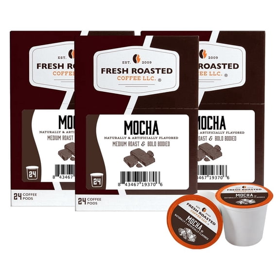 Fresh Roasted Coffee's Flavored Coffee Collection, Mocha, 72 K-compatible Pods