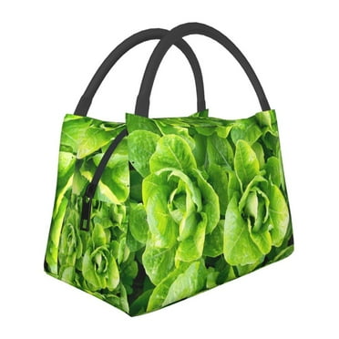 Fresh Romaine Lettuce, Portable Lunch Bag Lunch Box Meal Bag Insulation Tote Bag Reusable Cooler Bag