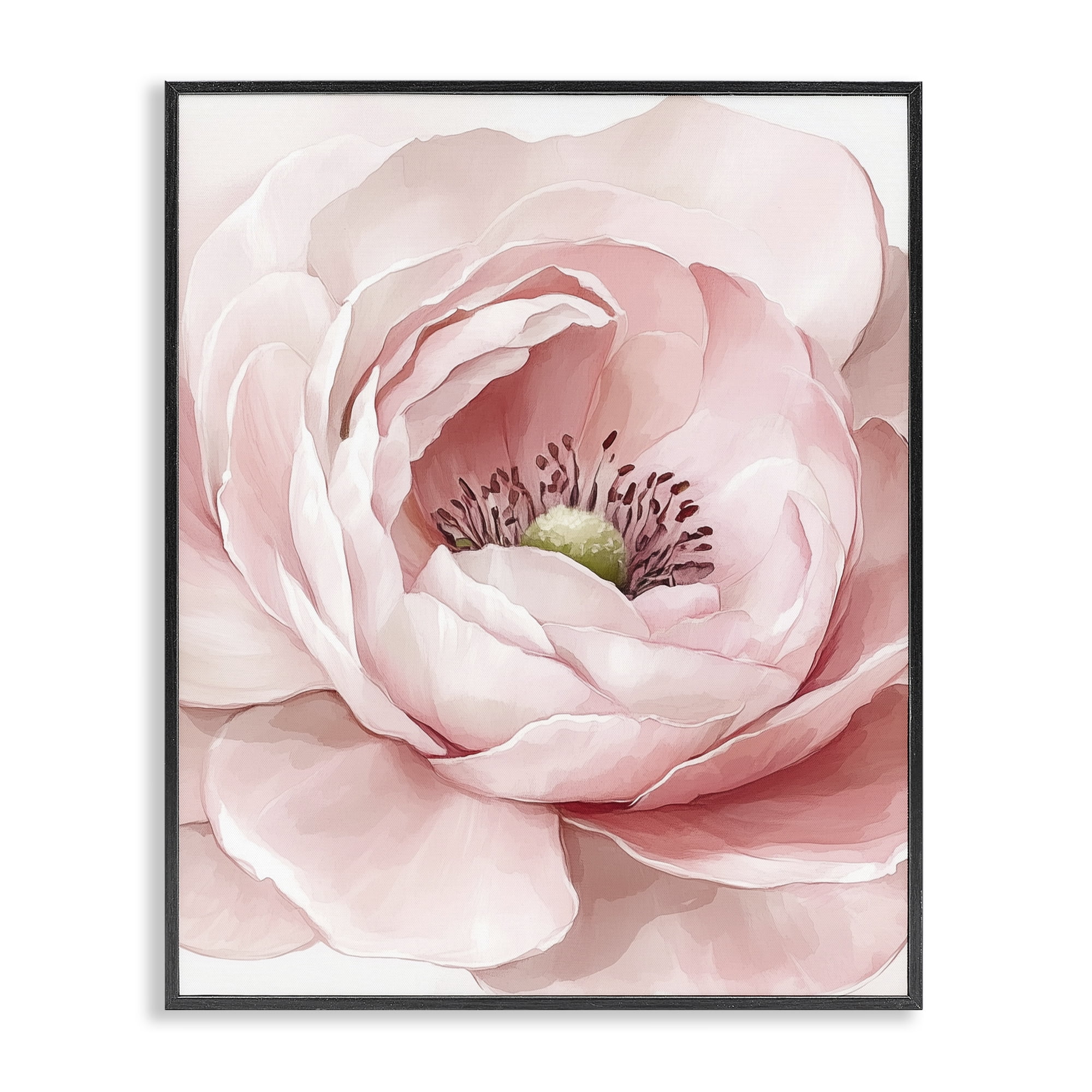 Fresh Rosy Close Up Petals Black Framed Giclee Art, design by Christine Simpson Art
