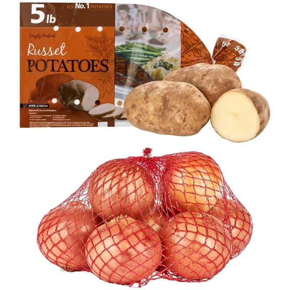 Fresh Russet Potatoes and Yellow Onions Produce Bundle