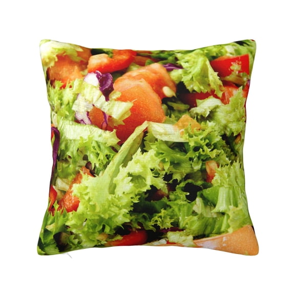 Fresh Salad Throw Pillow Covers 20"X20", Polyester Decorative Square Pillow Case For Sofa Bedroom Living Room, Soft Cushion Cover Pillowcase With Hidden Zipper