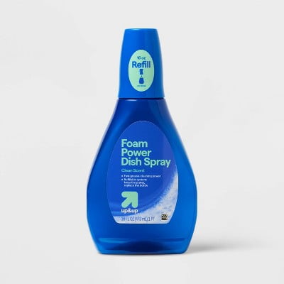 Fresh Scent Foaming Dish Soap Spray Refill: 16 fl oz Liquid Cleaner for Dishes & Ceramic Surfaces - up&up