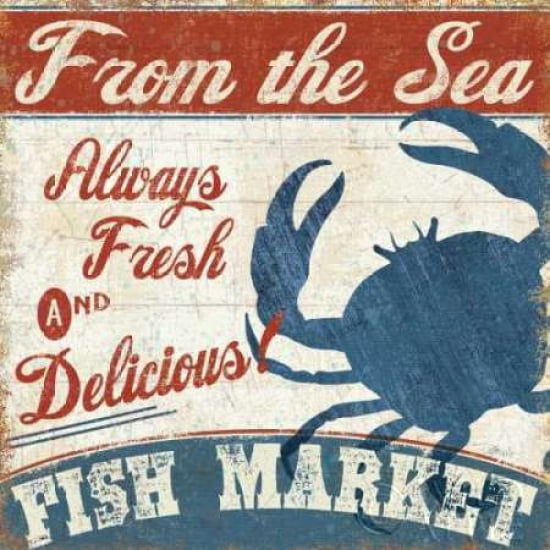 Fresh Seafood IV Canvas Art - Pela Studio (24 x 24)