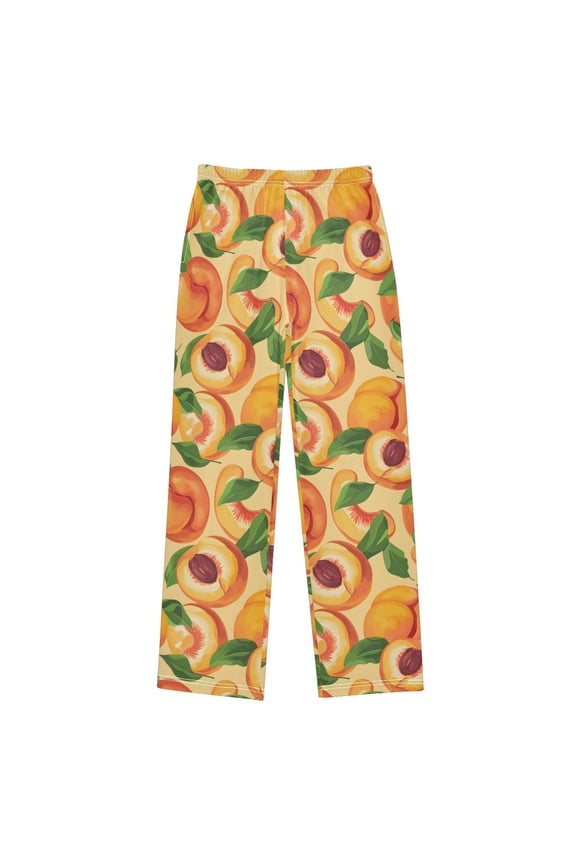 Fresh Slices Peach Fruits Christmas Pajama Pants Soft and Lightweight Elastic Waistband Christmas Pajama Pants