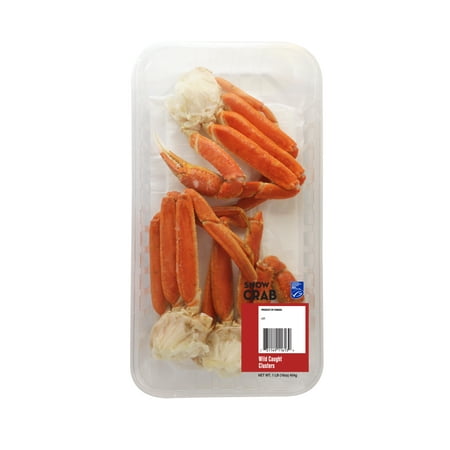 Fresh Snow Crab Seafood Clusters Tray (1lb, 3 Count, 20g Protein per Serving, Shellfish)