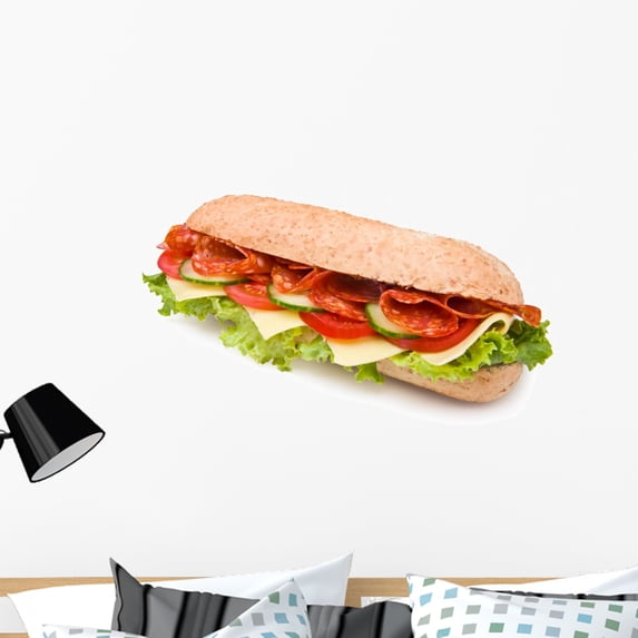 Fresh Spicy Deli-style Salami Wall Mural by Wallmonkeys Peel and Stick Graphic (36 in W x 19 in H) WM18891