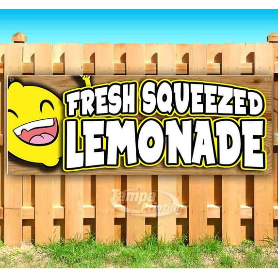 Fresh Squeezed Lemonade 13 oz Vinyl Banner With Metal Grommets